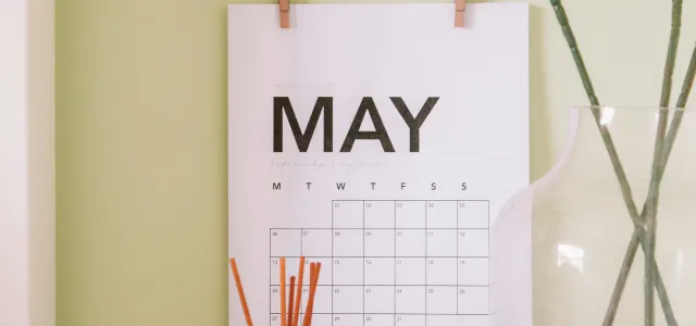 white May calendar by Maddi Bazzocco courtesy of Unsplash.